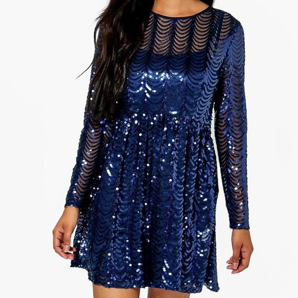 NWT Long Sleeve Sequin Dress Sz 4/6